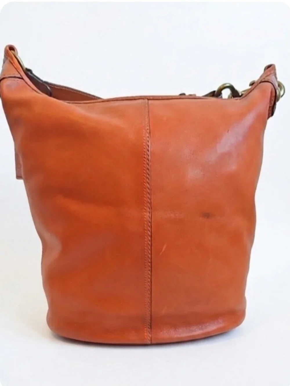 Coach 2007 Bleecker Amber Leather XL Tattersall Duffle Bag 11423 HTF
